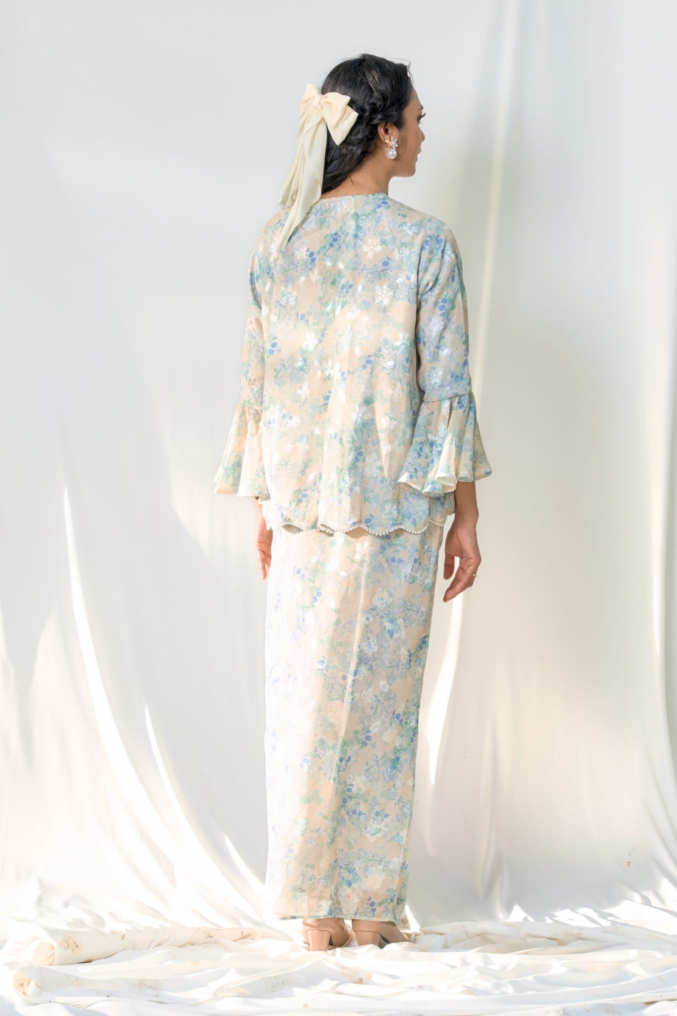 Kurung Melur Seirama in Irama Suria (Blue & Yellow)