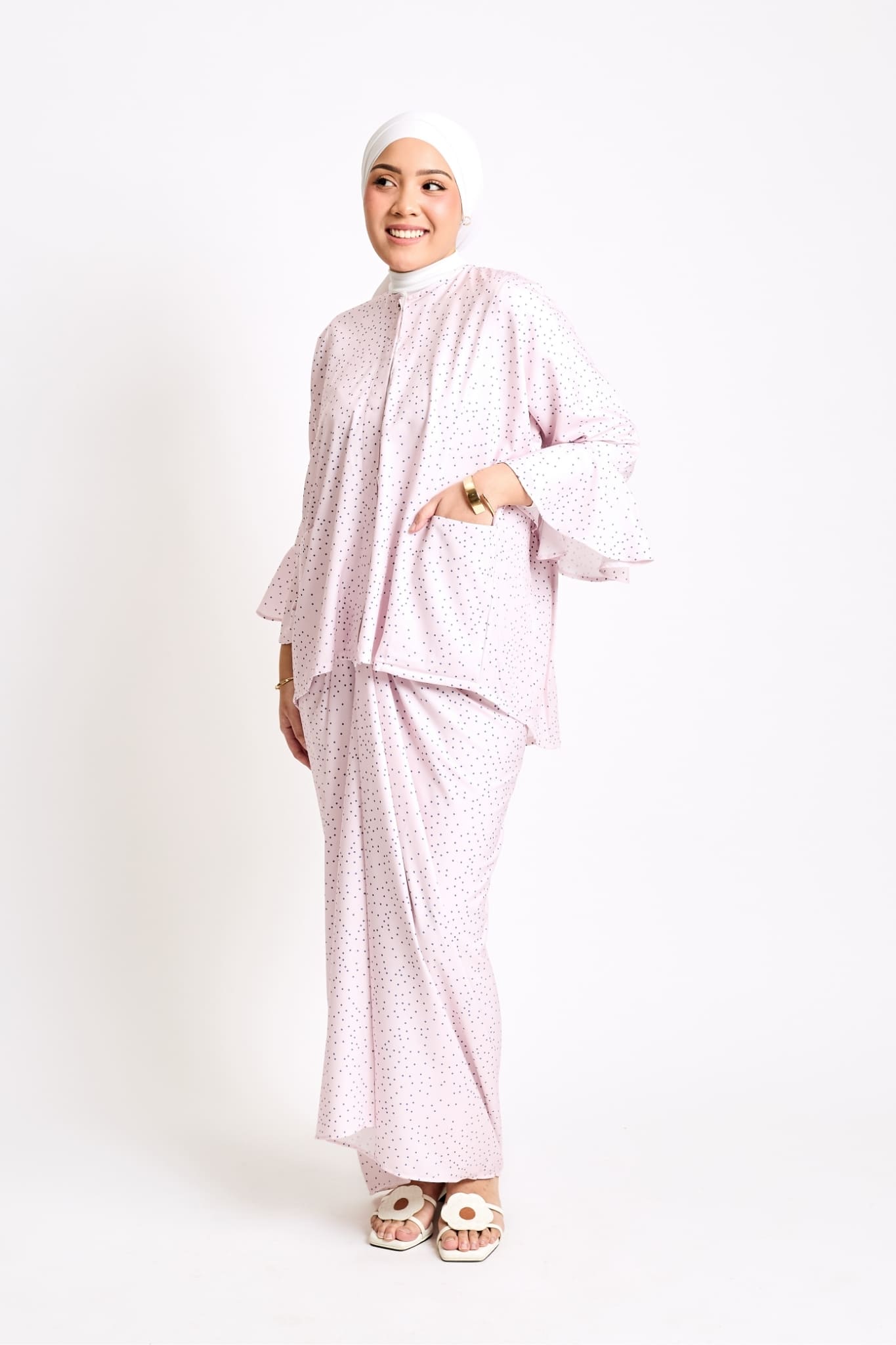 Kaia Adults Set in Candy Floss Polka