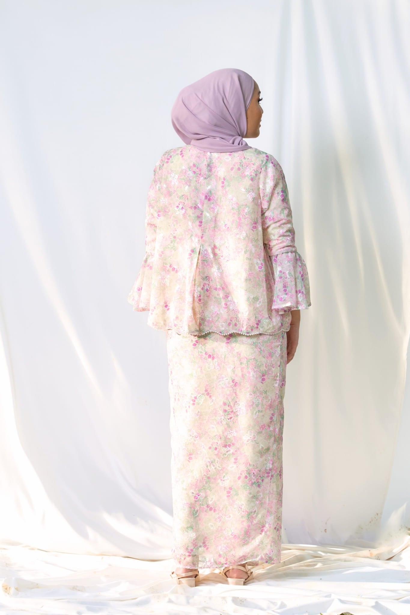Kurung Melur Seirama in Irama Bayu  (Lilac & Sage Green)