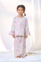 Little Kurung Melur Seirama in Irama Bayu (Lilac & Sage Green)