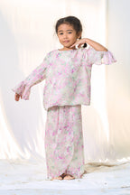 Little Kurung Melur Seirama in Irama Bayu (Lilac & Sage Green)