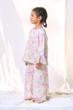 Little Kurung Melur Seirama in Irama Bayu (Lilac & Sage Green)