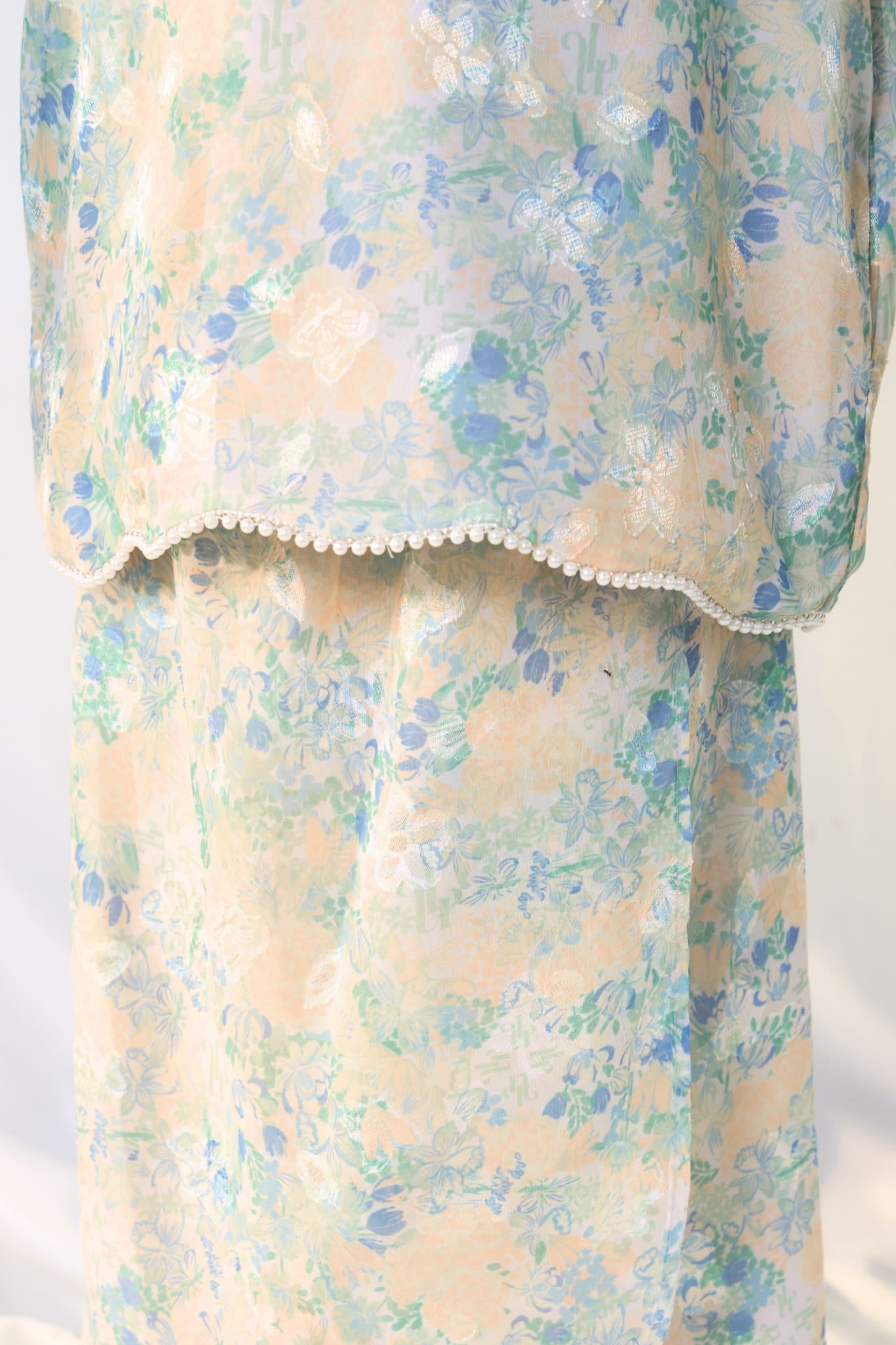 Little Kurung Melur Seirama in Irama Suria (Blue & Yellow)