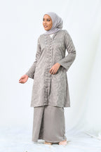 Kebaya Brocade Salma Seirama in Charcoal Grey