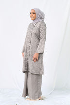 Kebaya Brocade Salma Seirama in Charcoal Grey