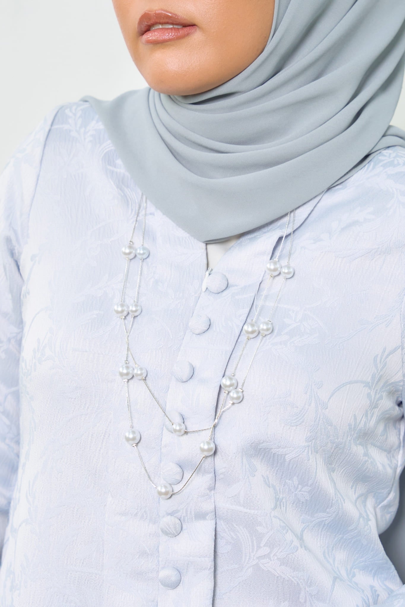 Kebaya Brocade Salma Seirama in Light Blue