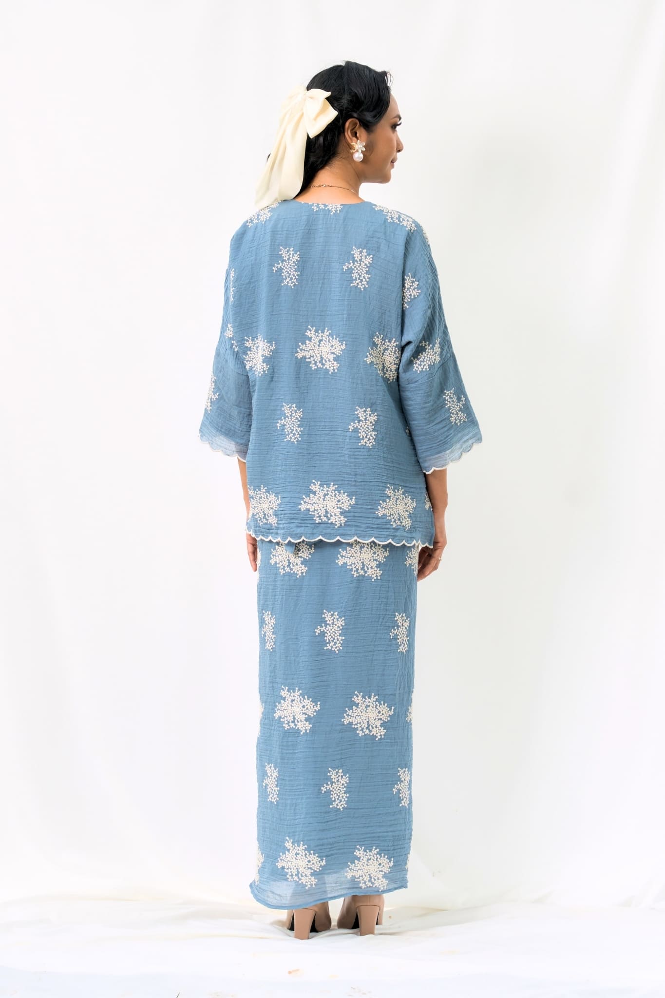 Kurung Kedah Suri Seirama in Powder Blue