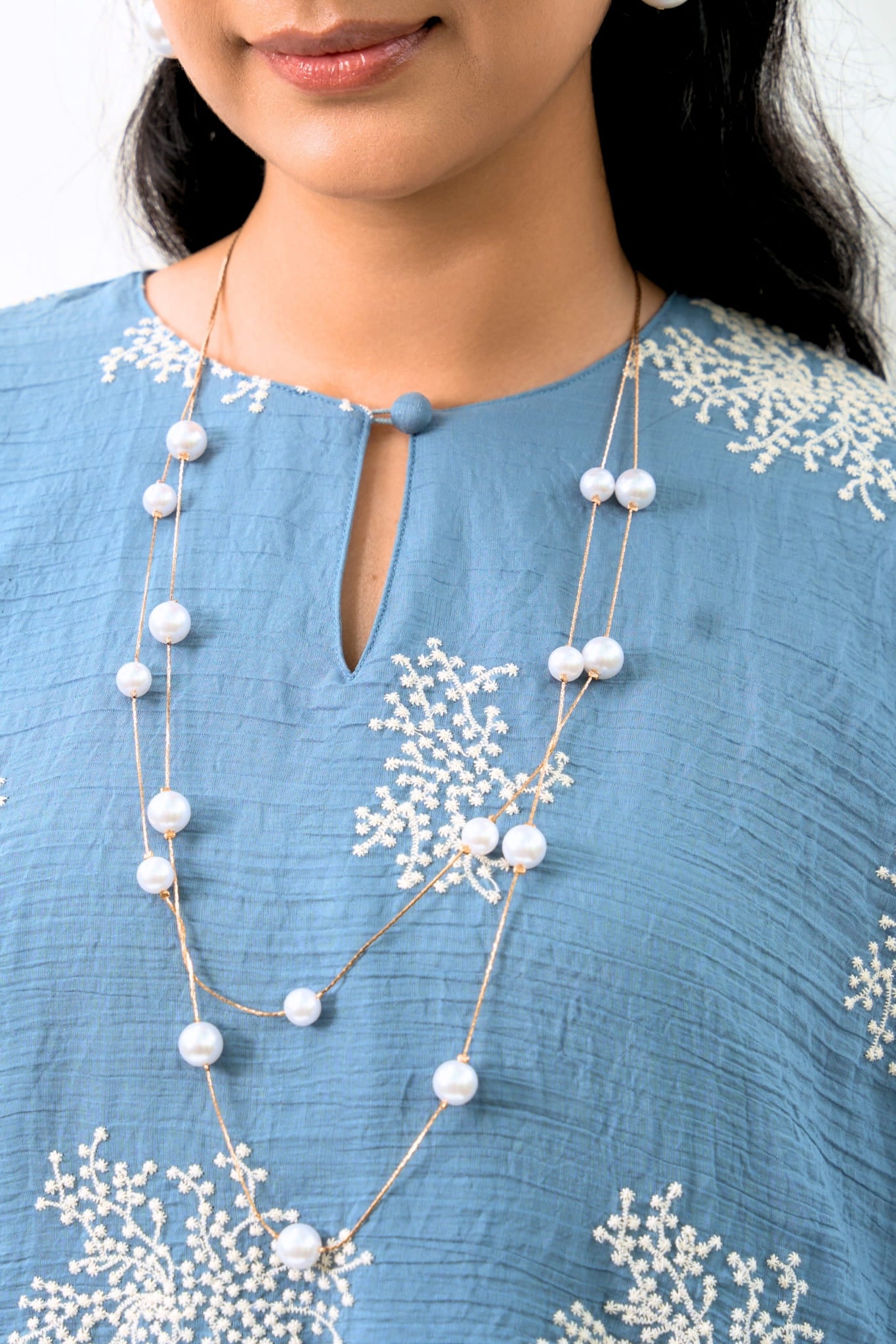 Kurung Kedah Suri Seirama in Powder Blue