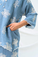 Kurung Kedah Suri Seirama in Powder Blue