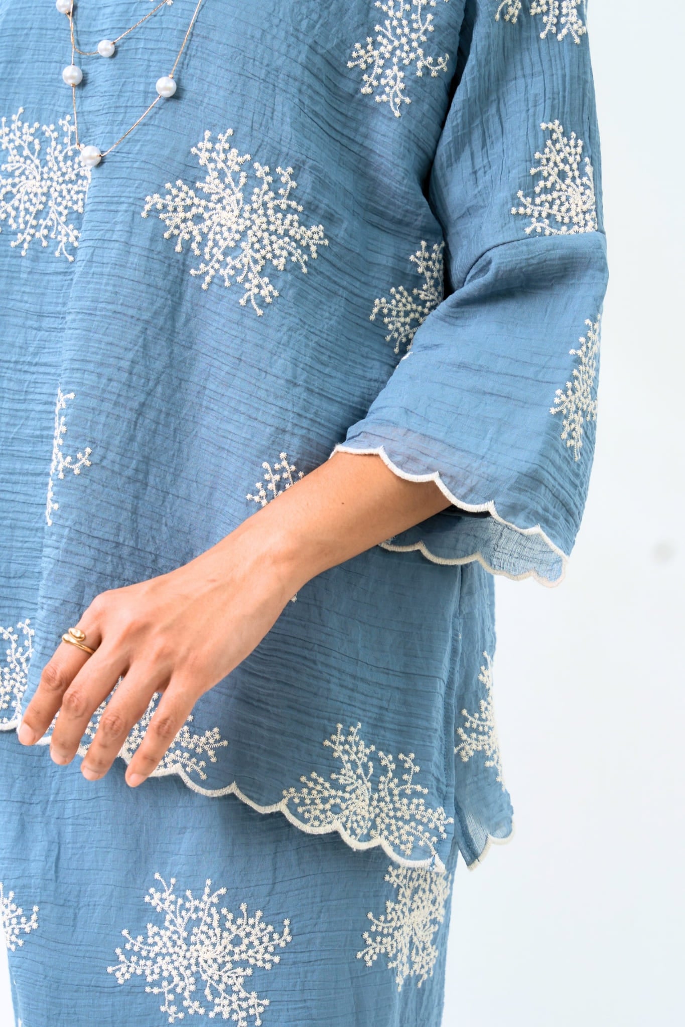 Kurung Kedah Suri Seirama in Powder Blue