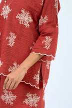 Kurung Kedah Suri Seirama in Terracotta