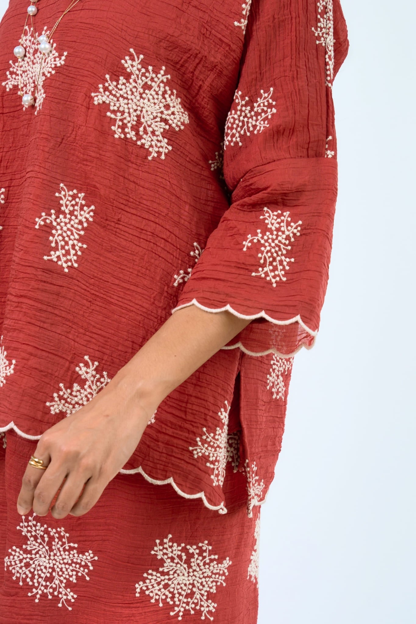 Kurung Kedah Suri Seirama in Terracotta