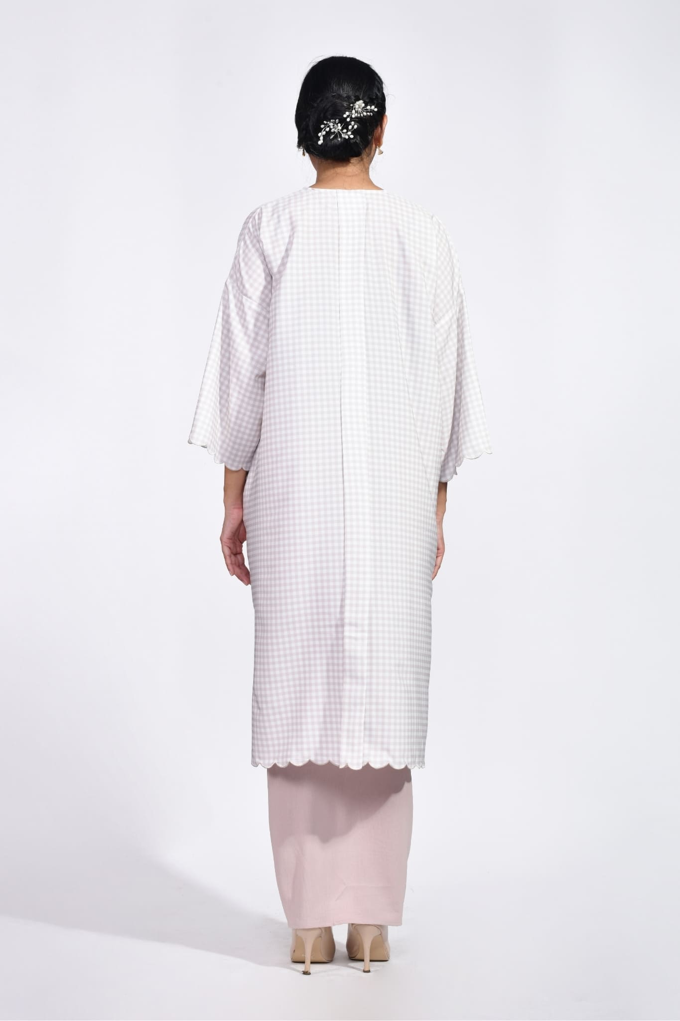 Baju Kurung Matahari in Beige Gingham