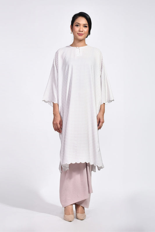 Baju Kurung Matahari in Beige Gingham