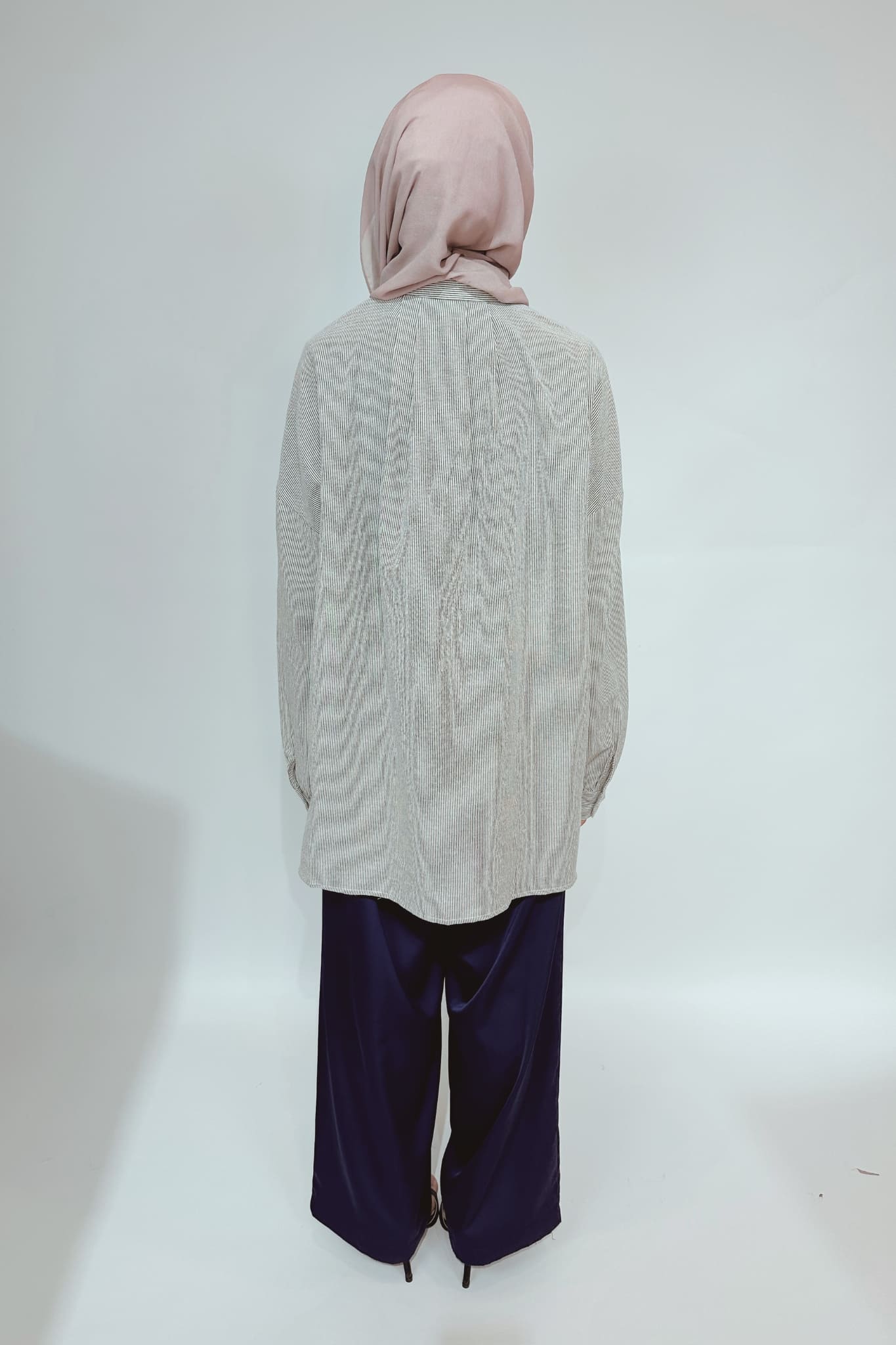 AVA STRIPED SHIRT - BLACK