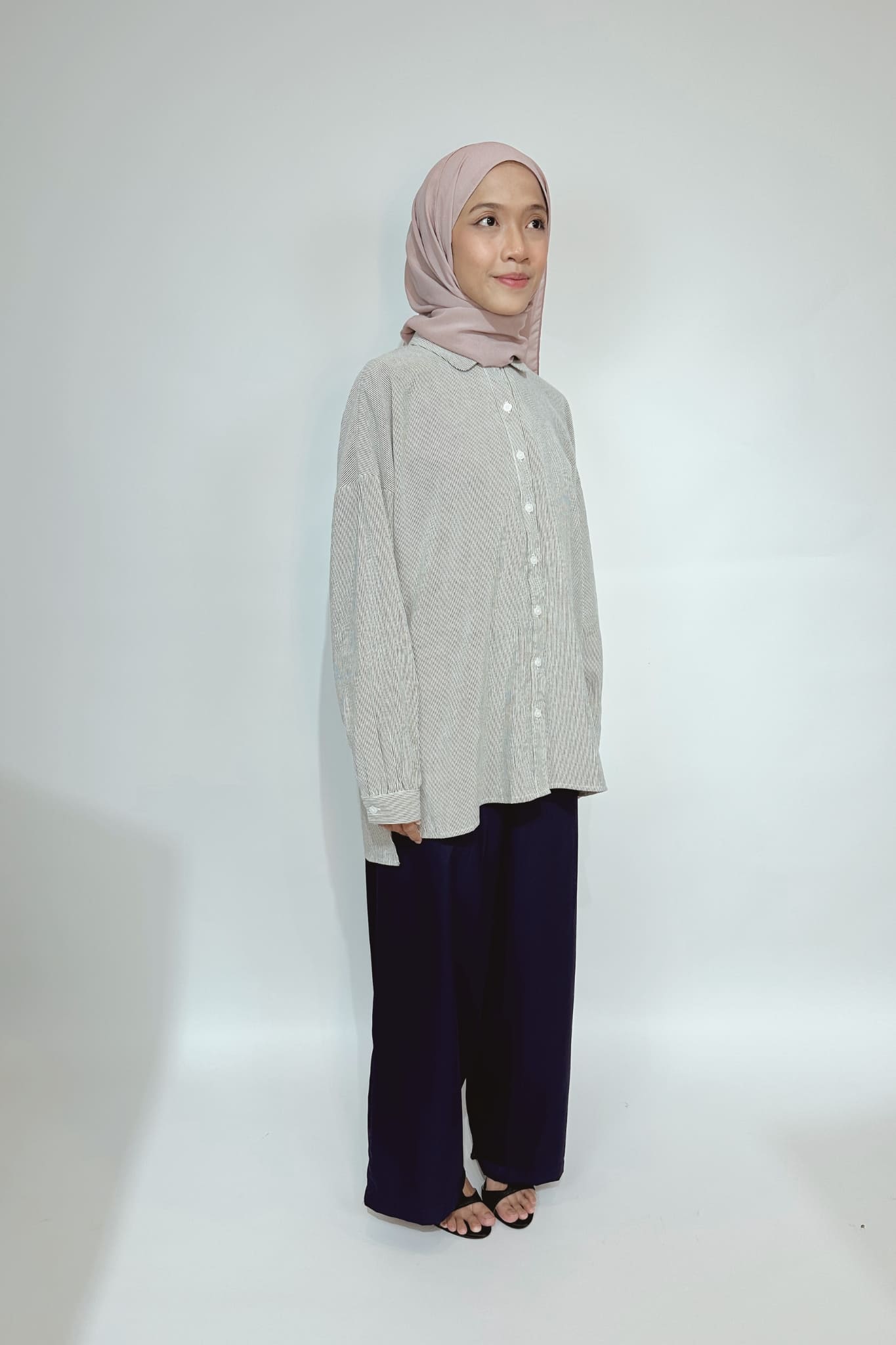 AVA STRIPED SHIRT - BLACK