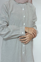 AVA STRIPED SHIRT - BLACK