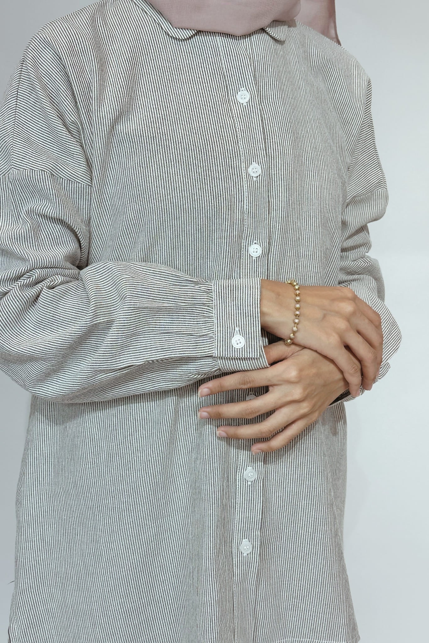 AVA STRIPED SHIRT - BLACK