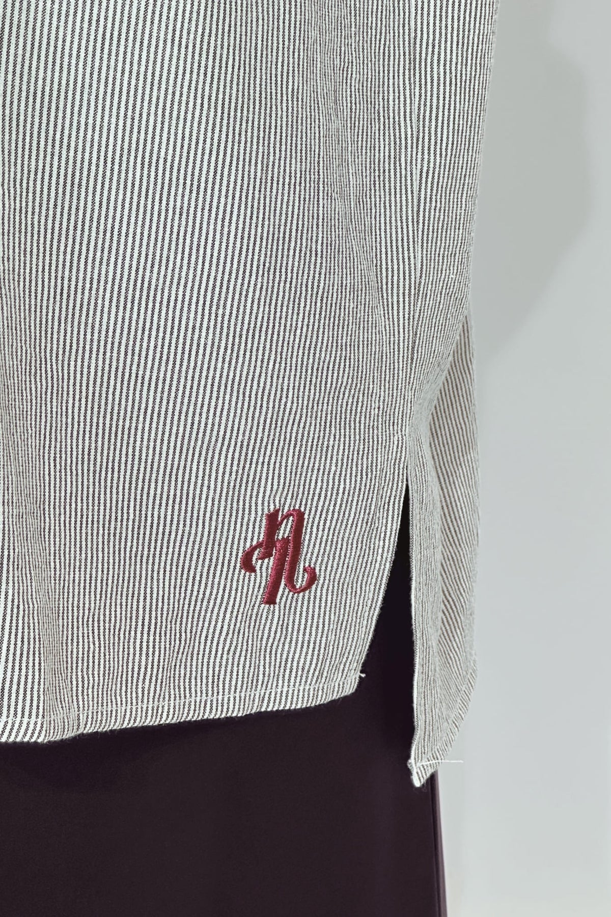 AVA STRIPED SHIRT - BLACK