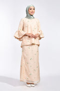 Kurung Melur in Embroidered Nude