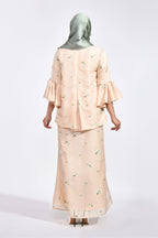Kurung Melur in Embroidered Nude