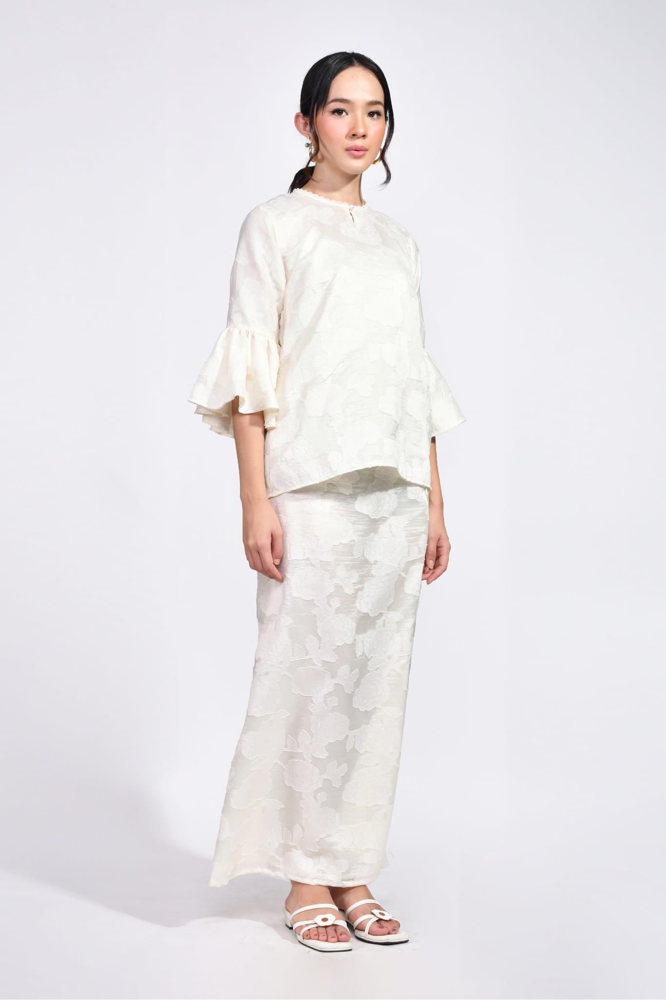 Kurung Melur in Ivory White