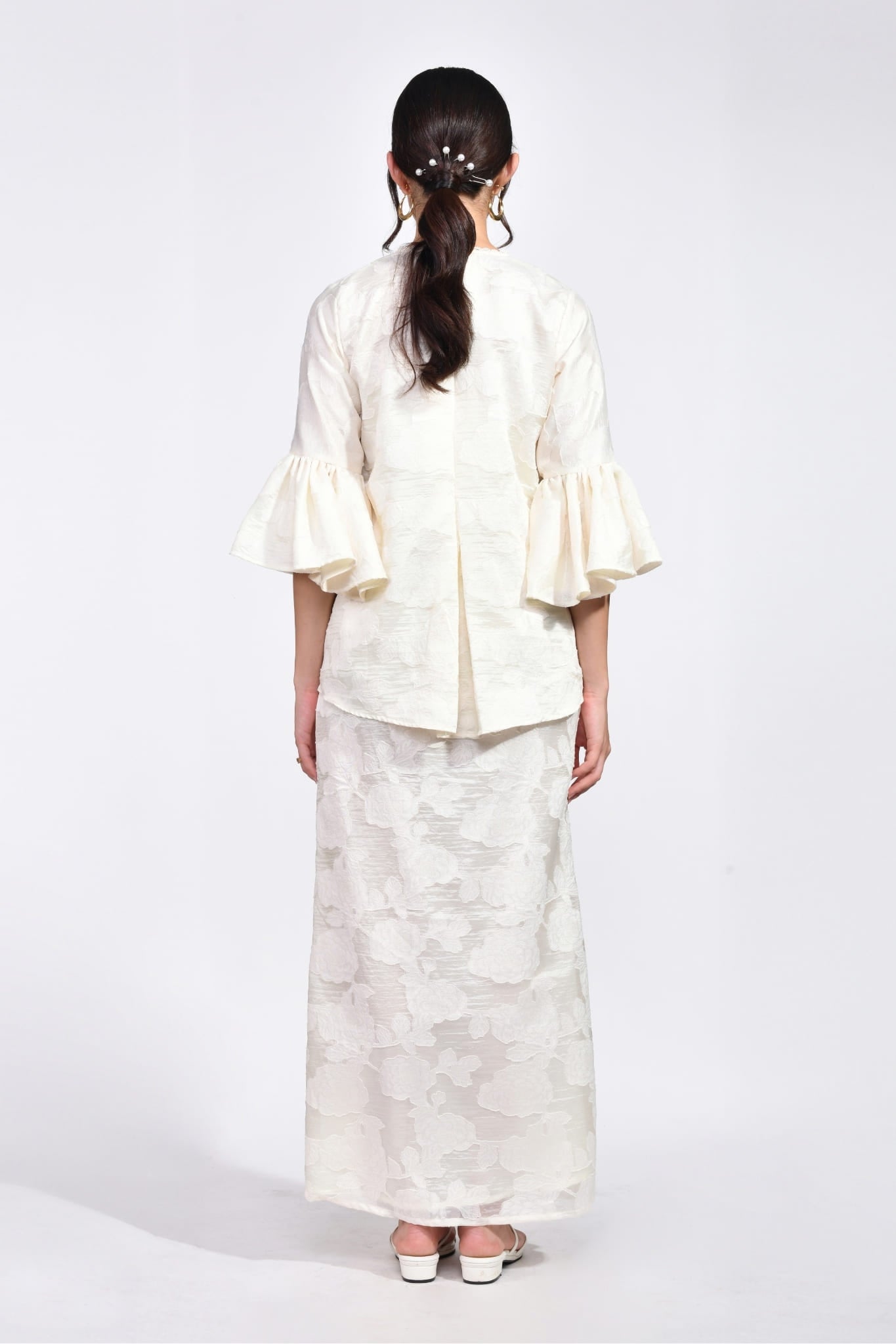 Kurung Melur in Ivory White