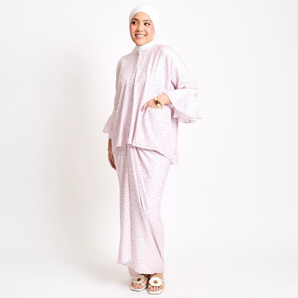 Kaia Adults Set in Candy Floss Polka