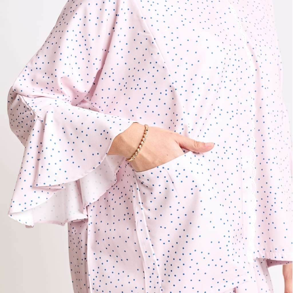 Kaia Adults Set in Candy Floss Polka