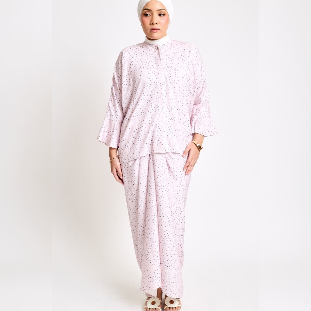 Kaia Adults Set in Candy Floss Polka