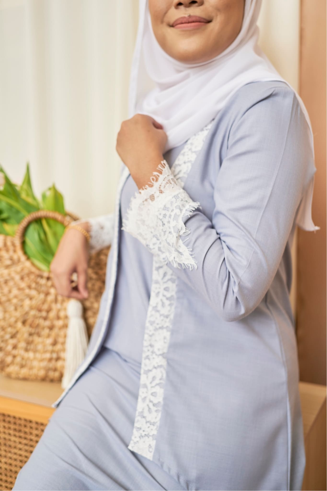Kebaya Ayla (in colour: Sky) Cotton Bloom Collection