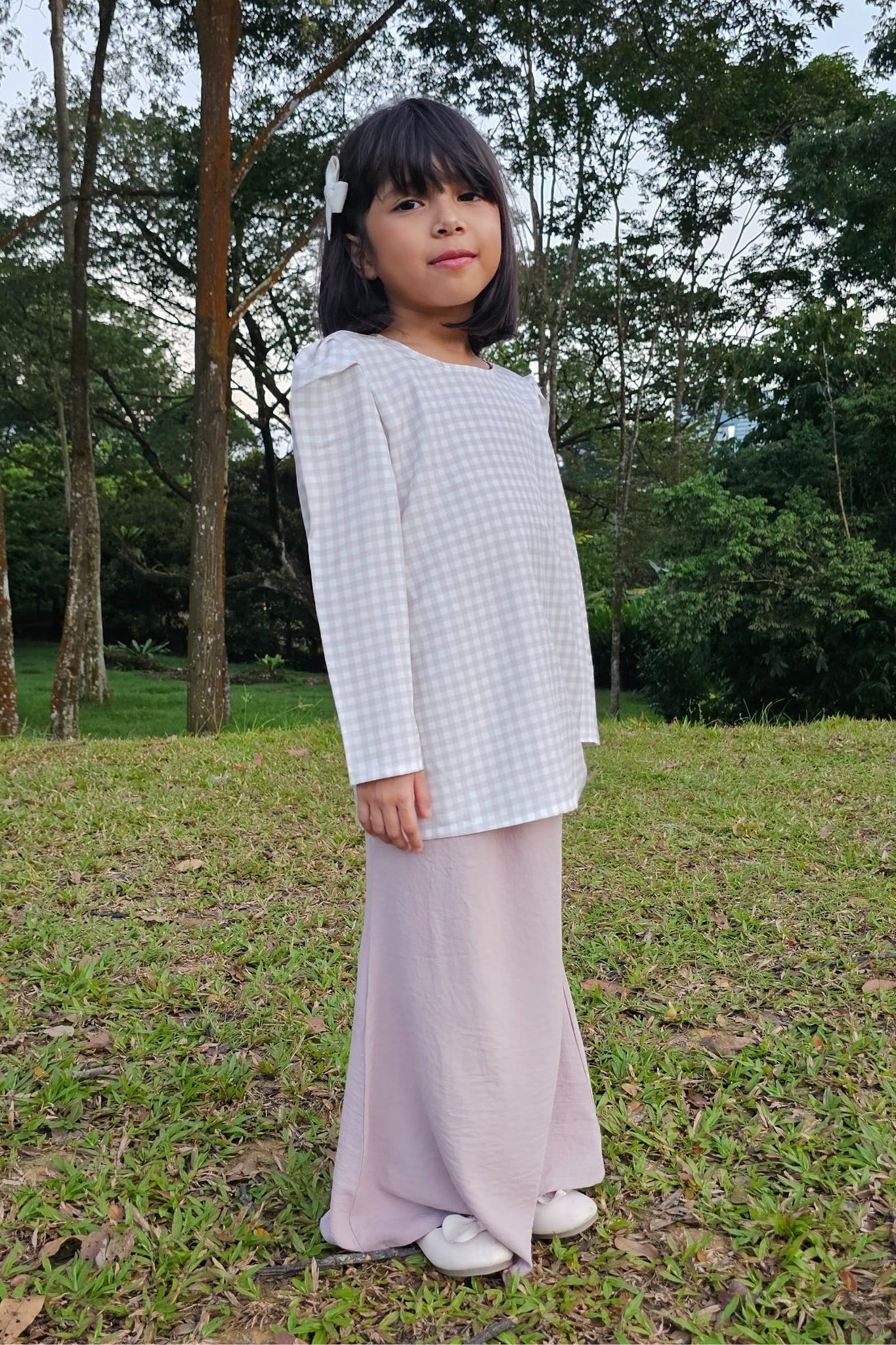 Little Matahari in Beige Gingham