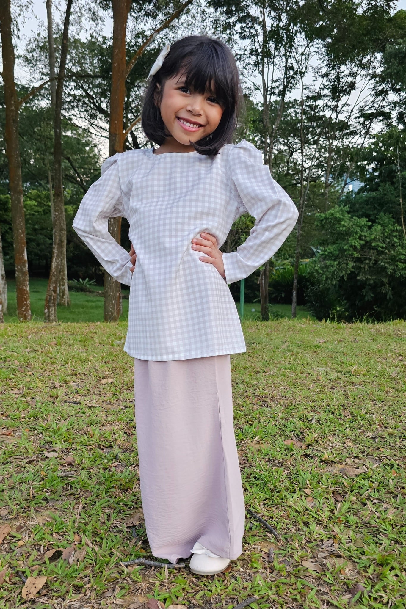Little Matahari in Beige Gingham