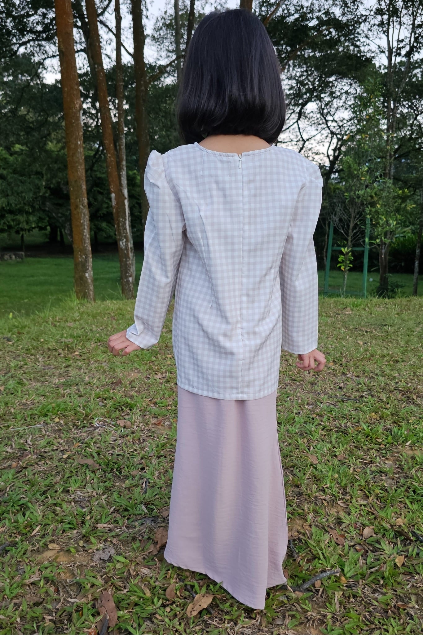 Little Matahari in Beige Gingham