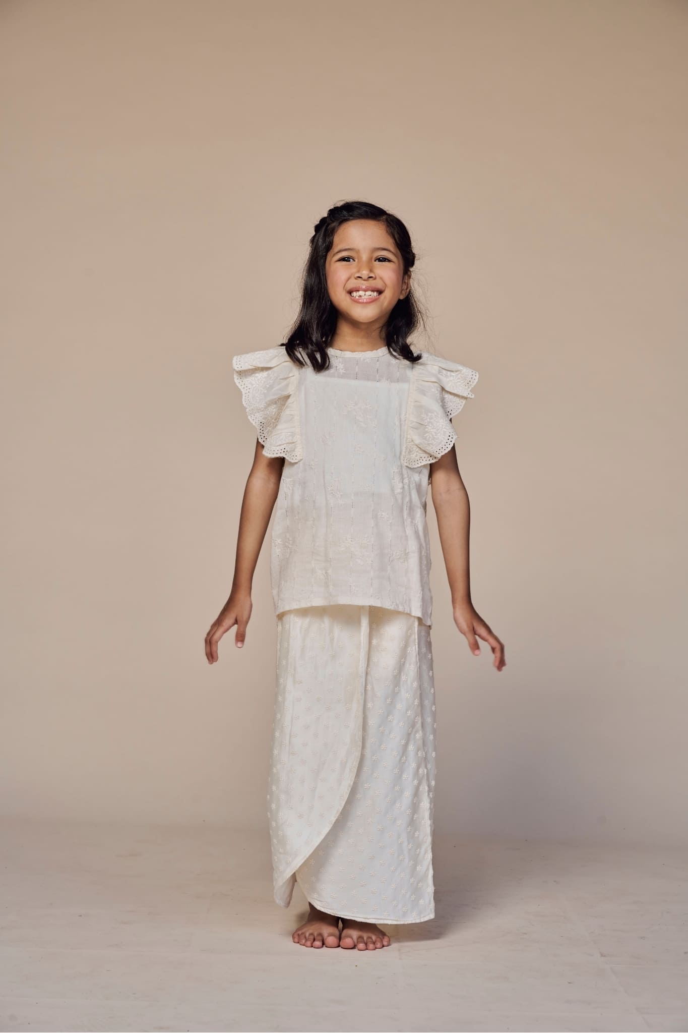 Little Mentiung 2.0 Fully Embroidered Kurung for Kids