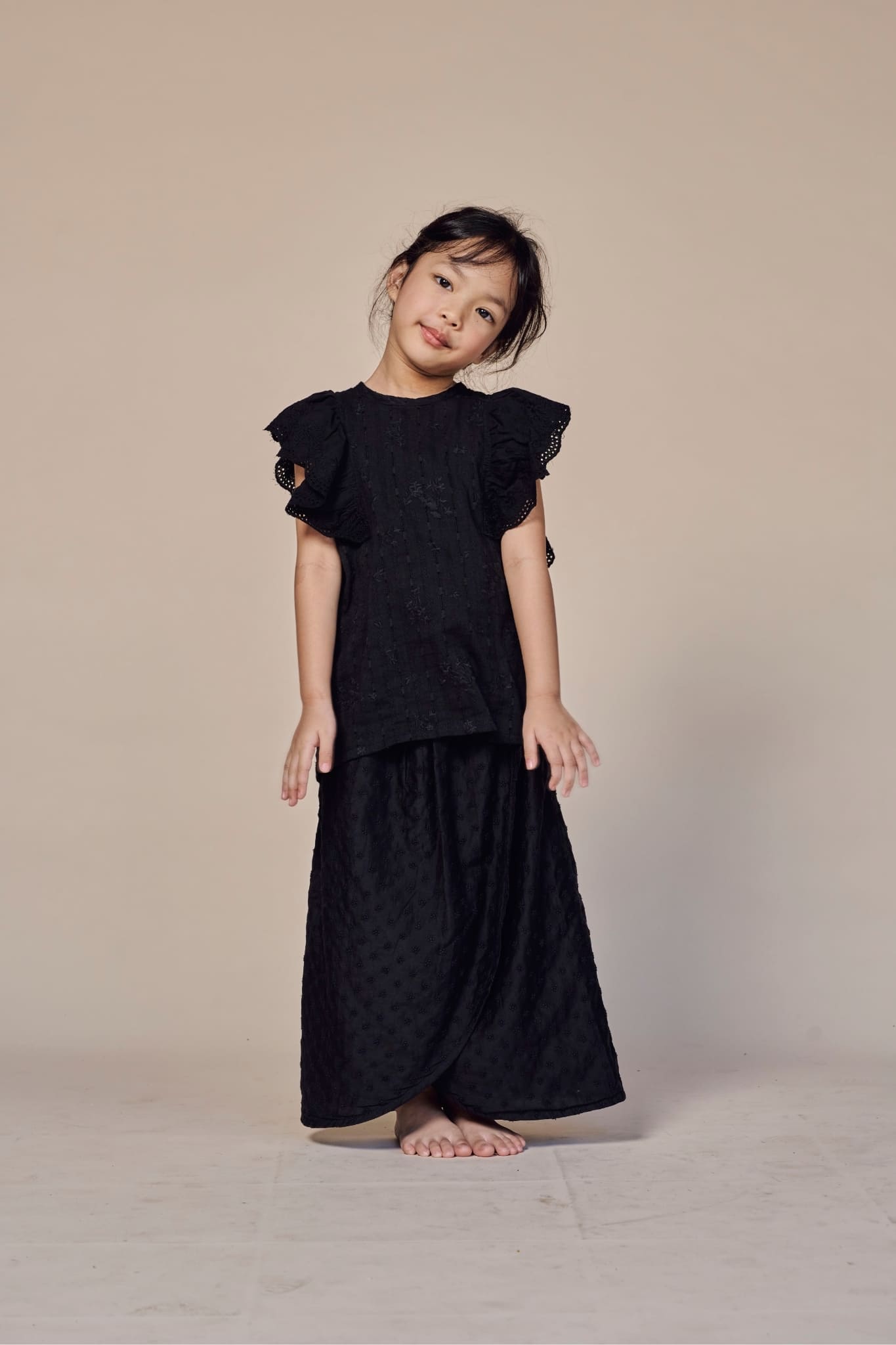 Little Mentiung 2.0 Fully Embroidered Kurung for Kids