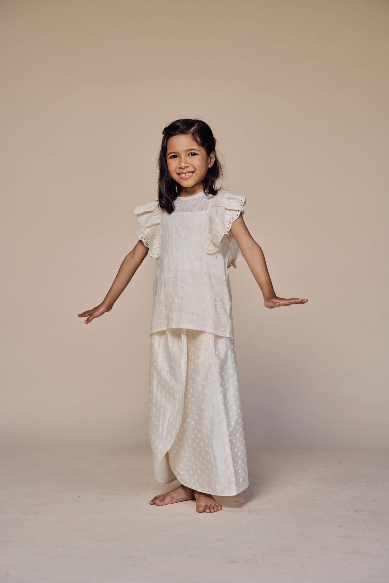 Little Mentiung 2.0 Fully Embroidered Kurung for Kids