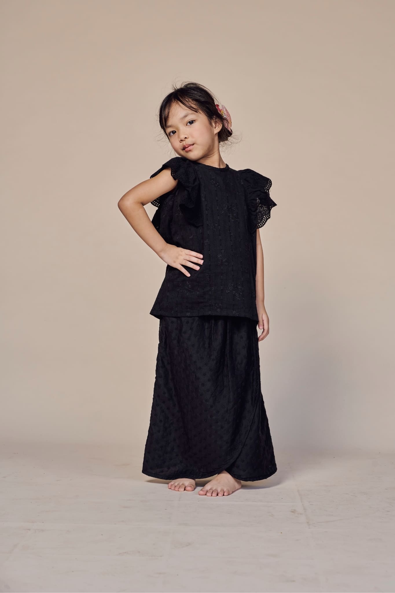 Little Mentiung 2.0 Fully Embroidered Kurung for Kids