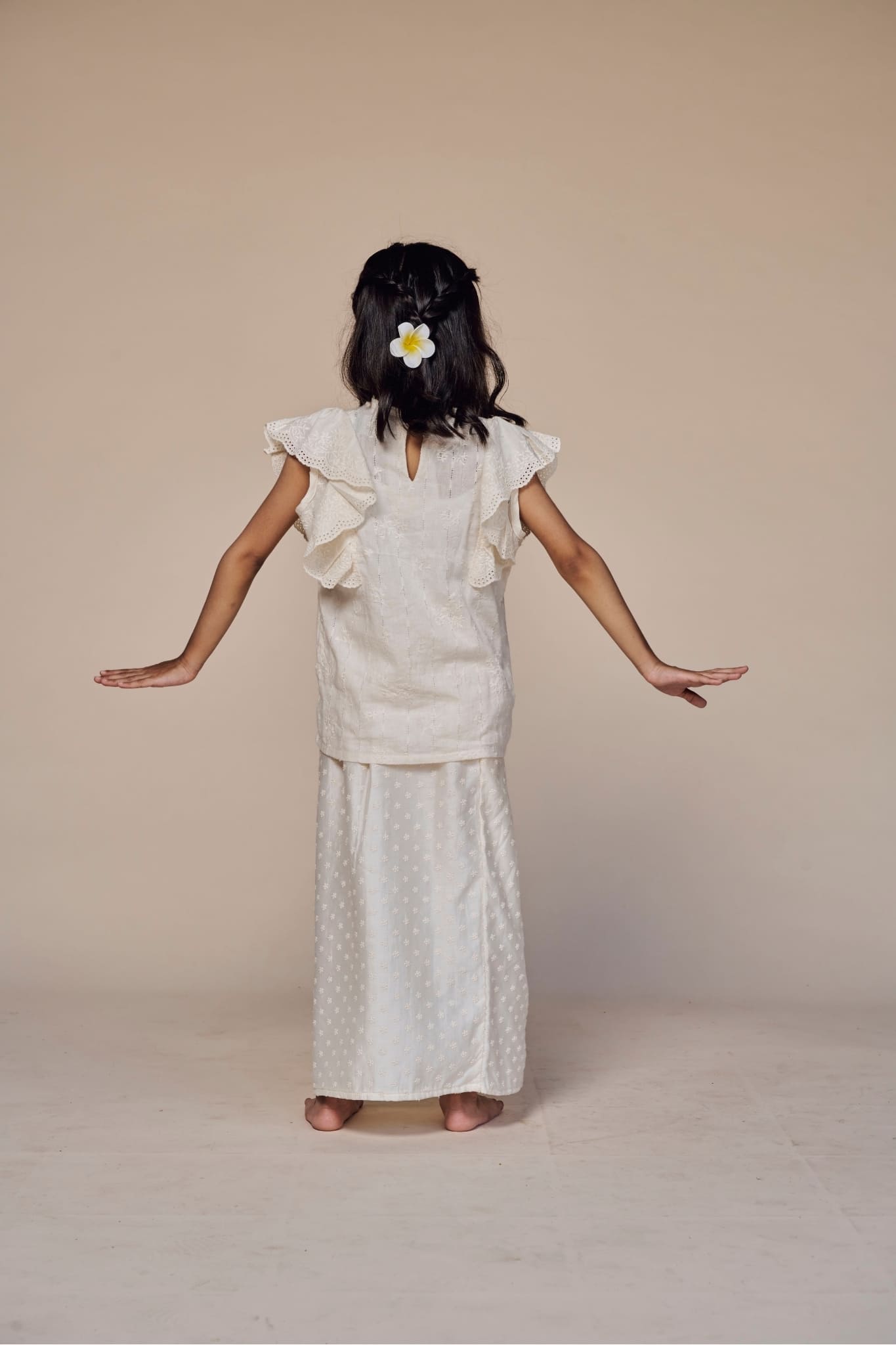 Little Mentiung 2.0 Fully Embroidered Kurung for Kids
