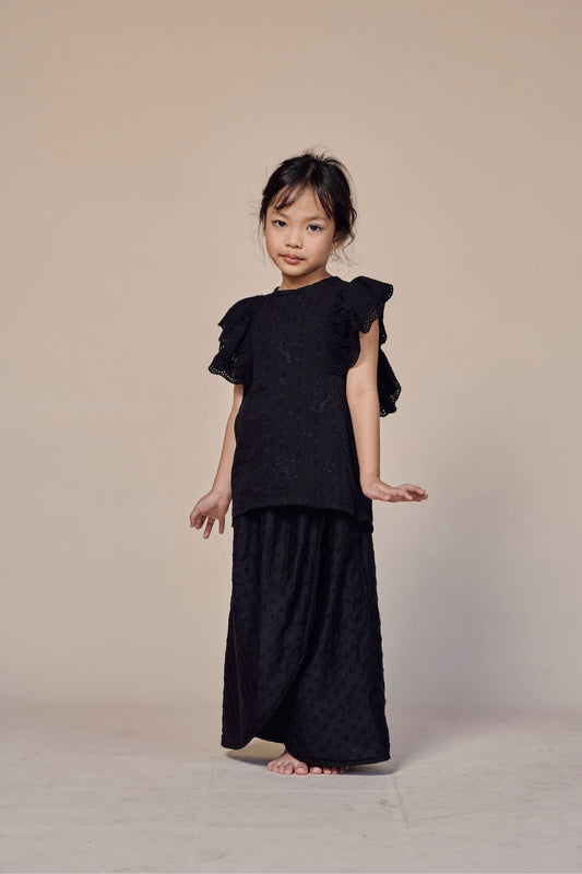 Little Mentiung 2.0 Fully Embroidered Kurung for Kids