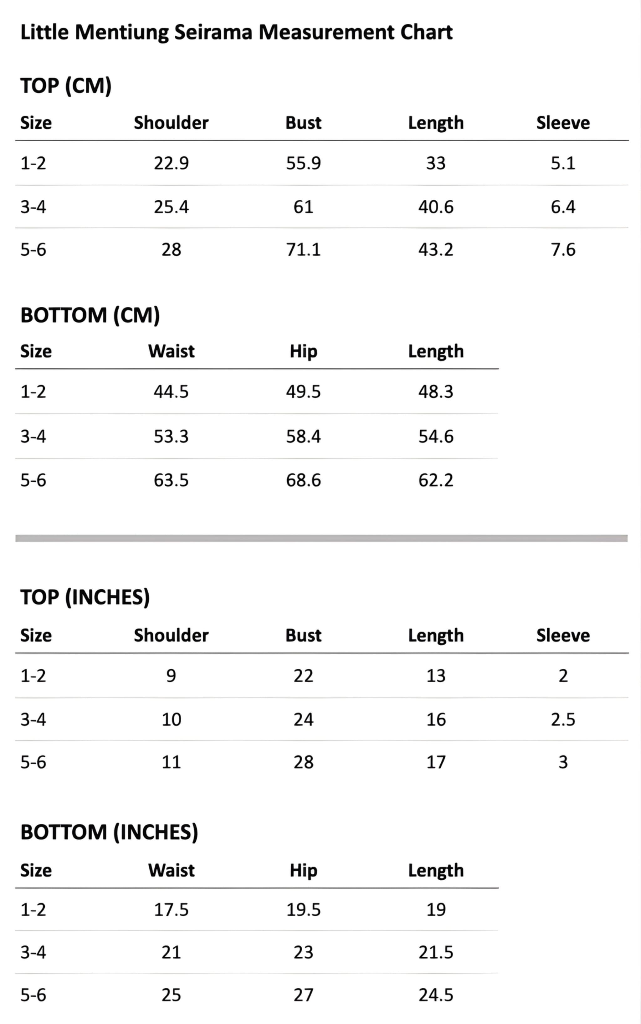 Size guide