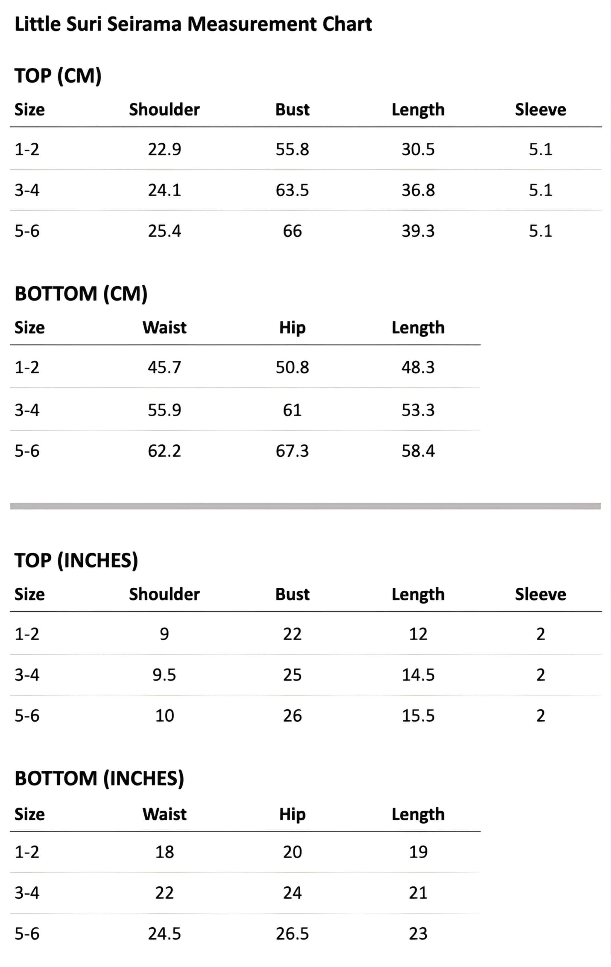 Size guide