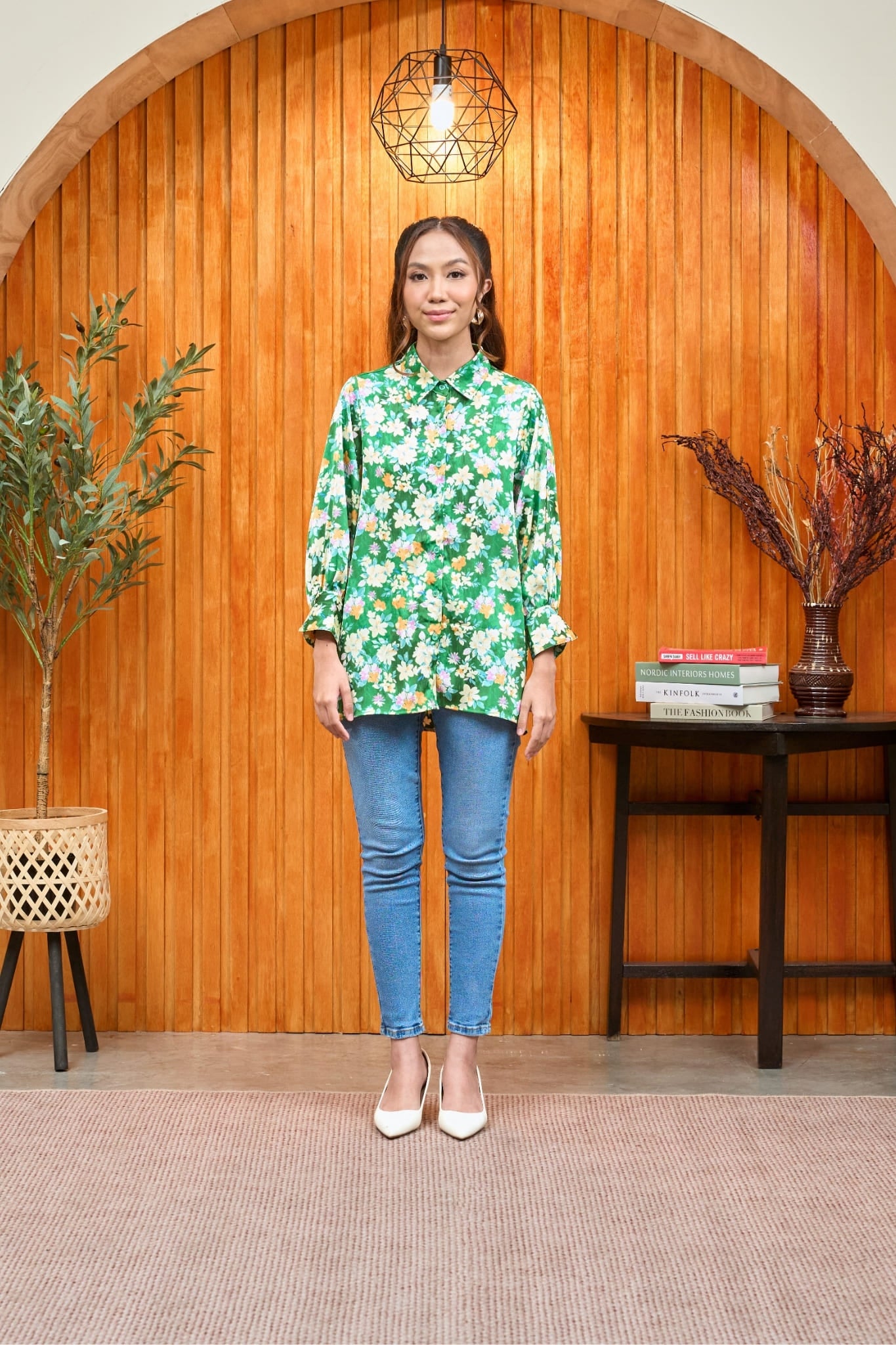 Maya Satin Garden Women's Shirt