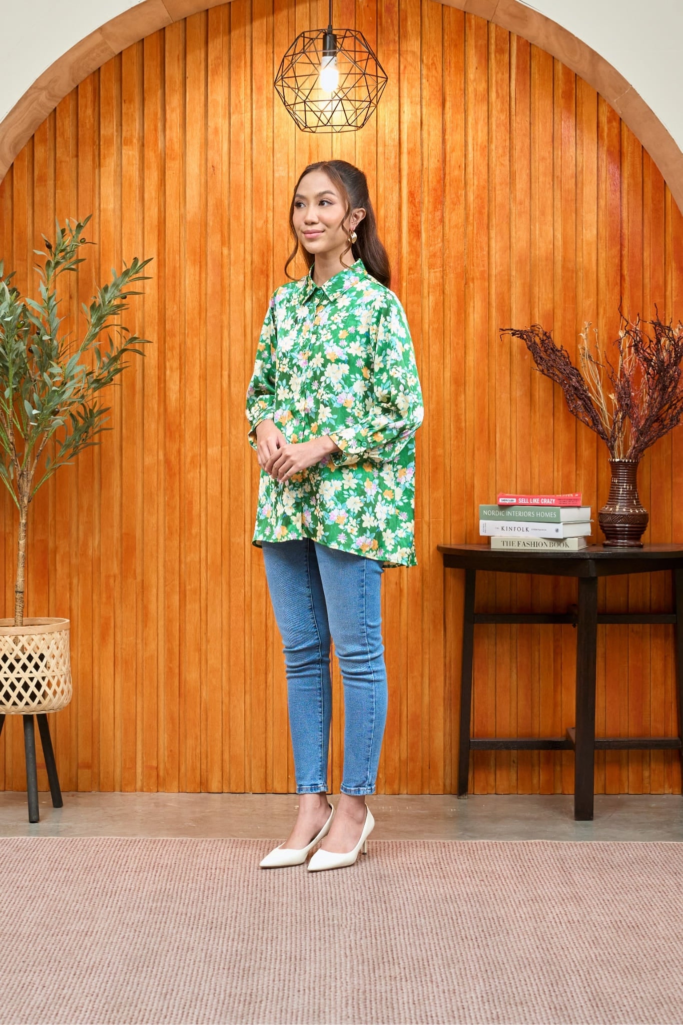 Maya Satin Garden Women's Shirt