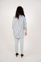 Maya Shirt in Blue Ikat Print