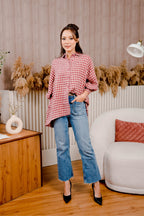 Maya Shirt in Maroon Plaid