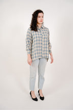 Maya Shirt in Blue Plaid 2 (Large Plaid)