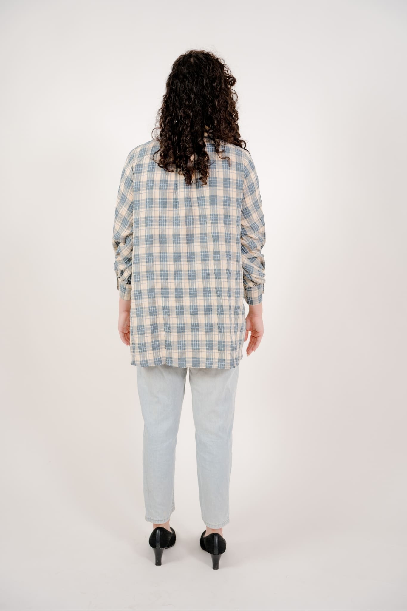Maya Shirt in Blue Plaid 2 (Large Plaid)