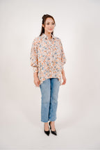 Maya Shirt in Brown Ikat Print