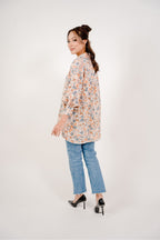 Maya Shirt in Brown Ikat Print